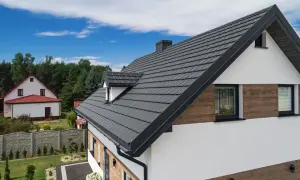 Jakie kolory elewacji do czarnego dachu i brązowych okien wybrać?