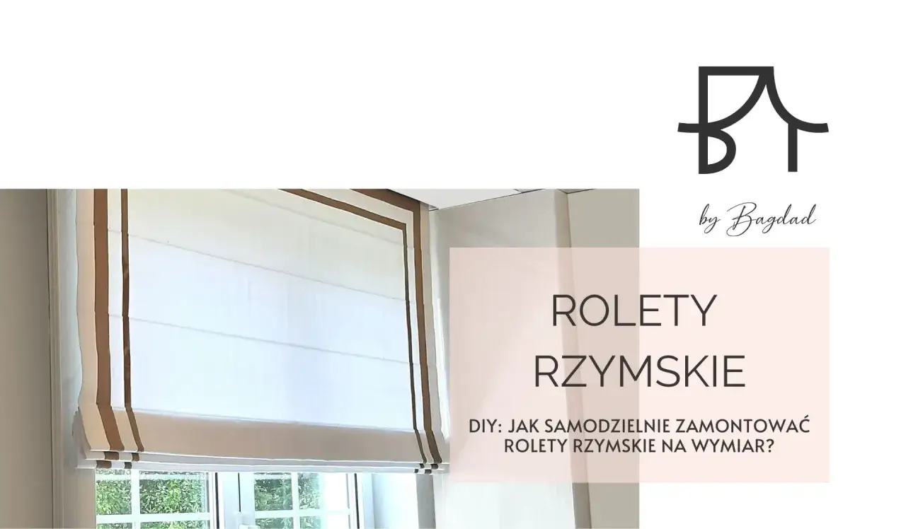 Eleganckie rolety rzymskie z brązowymi pasami. Poradnik: jak uszyć roletę rzymską krok po kroku.